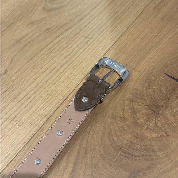 KHAITE BENNY Brown Suede Belt with Silver Accents main image 4